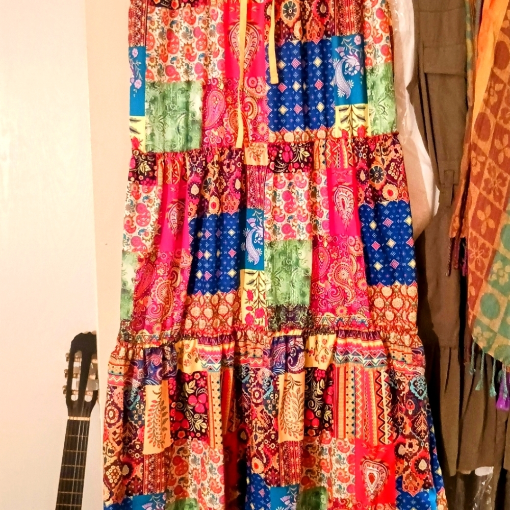 Colorful Patchwork Design Skirt